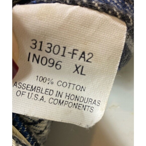 vintage weargaurd plaid red long sleeve button up shirt work outdoor Blue Warm - Picture 15 of 15